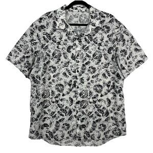 LULULEMON Down To The Wire Men XL CITRUS CRUSH Slim Fit White Black Button Shirt
